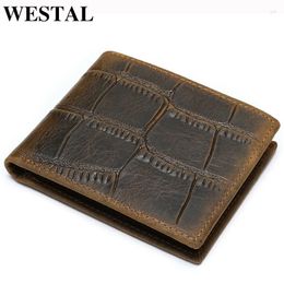 Wallets WETSAL Men's Wallet Genuine Leather Male Purse For Men Bifold Slim Short Cardholder Money Bag