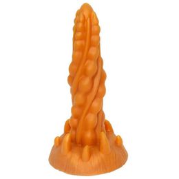 Other Health Beauty Items Phantom Dragon liquid silicone anal plug male and female masturbation soft thread Anus adult product dual Colour shaped false penis Q240430