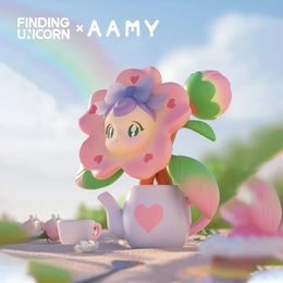 Finding Unicorn AAMY Picnic With Butterfly Series Blind Box Toys Cute Action Anime Figure Kawaii Mystery Model Designer Doll 240426