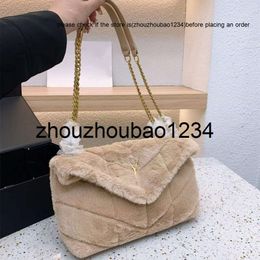 Winter ys Ys ysla bag Yssl Fur ysla bag Bag Tote Furry Designer Puffer Chain Bags Handbag Woman Soft Warm Lou Pochette Purse 5a