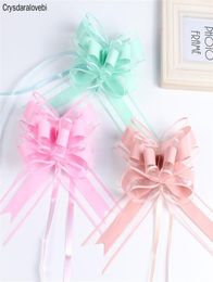 100pcs Large Size 50mm Beautiful Solid Colour Pull Bow Ribbon Gift Packing Flower Bow Bowknot Party Wedding Car Room Decoration 2201307645