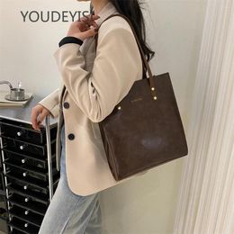 Drawstring YOUDEYISI Quality Women Shoulder Bags Trends Tote Bag Pure Color Soft PU Leather Large Capacity Shopper Totes Bolso Mujer