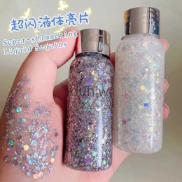 Body Glitter Face Glitter Festivals Makeup Eyeshadow Chunky Sequins Beauty Glitter Body Adhesive Glitters For Face Highlighter Cream Liquid d240503