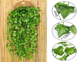 Artificial Vines Fake Hanging PlantsFaux Foliage Plants for Wall Bedroom Wedding Home Kitchen Garden Party Decor9340390