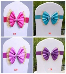 Cover de cadeira de casamento Bowknot Sashes Elastic Spandex Bow Chair Band With Buckle for Weddings Banquet Party Decoration Acessórios DB8364184