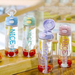 Water Bottles Portable Sports Bottle 650ml Leakproof Drinking Gym Travel Clear For Girl Boy Cup
