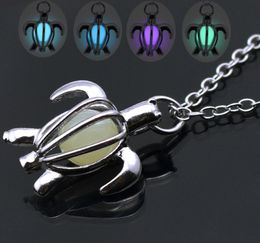 Hollow Turtle Shape Silver Colour Choker Necklace Women Luminous Glowing in Dark Necklaces Pendants Statement Necklace Gift8337292