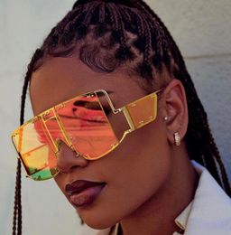 Fashion Glasses New Trendy Custom Logo Promotion Women Oversized Sunglasses 2020 Vintage Retro Square Mens Sun Glasses3892555