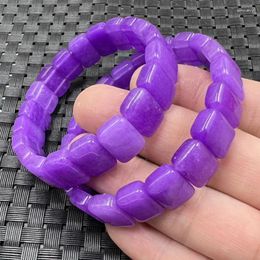 Strand Violet Quartz Rock Widened Manual Bracelet Purple Jade