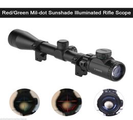 39x40 EG RedGreen Illuminated Air Rifle Optics Sniper Scope Sight wPair Mount7452781