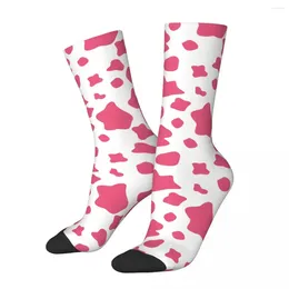 Men's Socks Colorful Cow Basketball Animal Skin Polyester Crew For Women Men