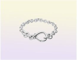 Women Fashion Chunky Infinity Knot Chain Bracelets 925 Sterling Silver Femme Jewellery Fit Beads Luxury Design Charm Bracelet Lady Gift With Original Box4425218