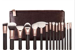 Brand high quality Makeup Brush 15PCSSet Brush With PU Bag Professional Brush For Powder Foundation Blush Eyeshadow4634346