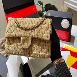 7A Premium Original Luxury Bag Single Quality Fashionable Design Bag Women Classic Tweed Chain Bags Imported Fabric Super Versatile Sin Eouj
