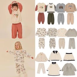 2024 KS Kid Knitted Sweaters Dress Boys Girls Cute Print Sweatshirts Tops Pants Set Jacket Outwear Baby Romper Clothes y240430