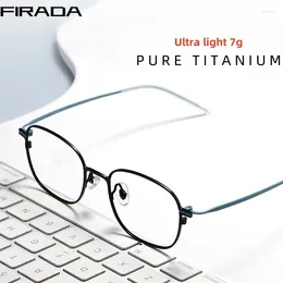 Sunglasses Frames FIRADA Fashion Business Glasses Retro Luxury Pure Titanium Eyeglasses Comfortable Prescription Eyewear Frame Men Women