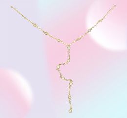 Gold plated high quality cz station Y lariat necklace 2018 summer sexy women gift european women long chain gorgeous fashion jewel2187578