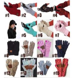 Party Favor Christmas Gifts CC Knitting Touch Screen Glove Capacitive Women Winter Warm Wool Gloves Antiskid Knitted Telefingers O5347223