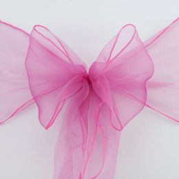 Organza Chair Sashes Bow Covers Fabric DIY chair Knot bandTie for Party Events Wedding Decoration 18cmx275cm 240430