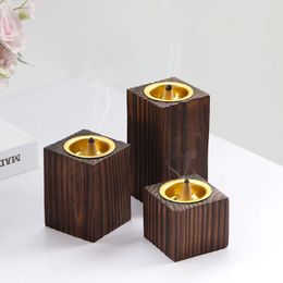 Arabic Retro Square Wood Incense Burner Ramadan Eid Incense Burner Mental Aromatherapy Stove 3Pcs Set