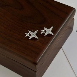 Stud Earrings Trendy Silver Color Cross Star Irregular Geometric For Women Girl Gift Fashion Jewelry Dropship Wholesale