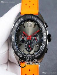 Formula 1 F1 F One CAZ1110 Miyota Quartz Chronograph Mens Watch Steel Case Grey Black Dial Stick Markers Orange Rubber Strap 17219983650