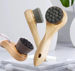 Makeup Brushes Wooden Handle Soft Face Cleansing Brush Exfoliator Facial Clean Pore Blackhead Skin Deep Beauty ToolMakeup9394272