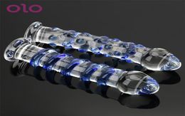 DildosDongs OLO Crystal Glass Dildos Female Masturbator Large Penis Realistic Dildo Erotic Anal Butt Plug Gspot Sex Toys for Woman9607901