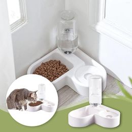 Dog Apparel Creative Pet Supplies Bowl Corner Double Automatic Drinking Feeding Travel With Lid Accessories Groomer