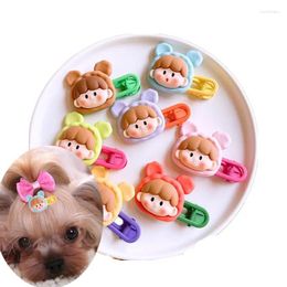 Dog Apparel Colourful Cartoon Man Pet Hairpin Puppy Hair Clips Grooming Accessories