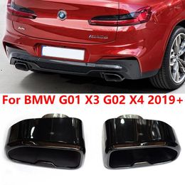 Pair Car Exhaust Tip For G01 X3 G02 X4 2024 Stainless Steel Muffler Pipe Square Tailpipe System
