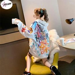 Women's Hoodies PULABO Harajuku Oversized Hoodie Sweatshirt Women Autumn Doodling Print Long Sleeve Pullover Loose Cute Funny Ins