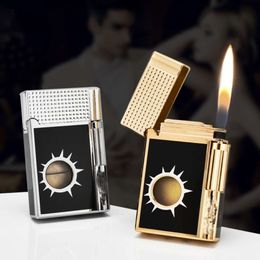 Wholesale Custom Cigarette Lighter Plating Gold Side Wheel Without Gas Iatable Filling Metal Lighter