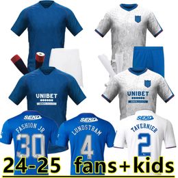 24 25 Rangers Soccer Jerseys 2024 home shirt away Glasgow COLAK ROOFE LUNDSTRAM HAGI BARKER MORELOS TAVERNIER KENT TILLMAN 3RD Football man kids kit 16-XXL 888888