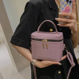 Evening Bags Luxury Mini Box PU Leather Sling Crossbody Bag With Short Handle For Woman 2024 Cute Phone Shoulder Handbag Kawaii Totes Tiny