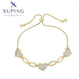 Link Bracelets Xuping Jewelry Arrival Fashion High Quality Heart Shape Light Gold Color Bracelet For Women Christmas Wish Gifts X000705211