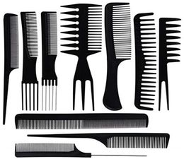 10pcsSet Professional Hair Brush Comb Salon Barber Anti Static Coarse Fine Toothed Tail Hairbrush Hairdressing Combs Hair Care St7664085