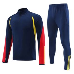 Hight Quality Men Football Long Sleeve Training Sets Football Tracksuit Kids Soccer Jacket Tracksuit Kits240417