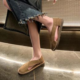 Slippers Retro Soft Closed Toe Sandals For Women Luxury Summer Slip On Beach Genuine Leather Ladies Sandal