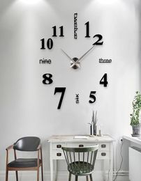New Home decoration big 273747inch mirror wall clock modern design 3D DIY large decorative wall clock watch wall unique gift 2019338226