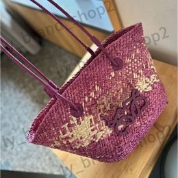 Designer Womens Bags Loewew Straw Bag Handbang Tote Crossbody Letter Print Colour Loewew Large Capacity One Shoulder Bags 770