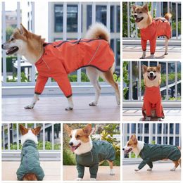 Dog Apparel Raincoat For Small Large Dogs Waterproof Rain Coat Reflective Jacket Safety Rainwear Pet Poncho Clothes