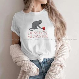 Women's T Shirts Dungeon Cute Meowster Fashion Polyester TShirts DND Game Female Style Streetwear Shirt Round Neck