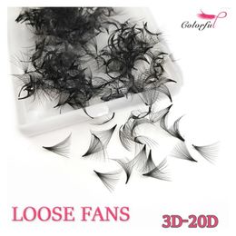 False Eyelashes 3D-20D Loose Fans Eyelash Extension Lashes Slim Pointy Base Professional Makeup Promade Volume Lash Sharp Stem Cilios