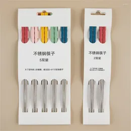 Chopsticks Table Tools Contact Grade Stainless Steel Household Kitchen Accessories 304 5 Colour Tableware