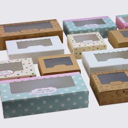 Gift Wrap 30 Pcs Paper Box With Window Wedding Party Kraft Cake Food Packaging Candy Cookies Cupcake