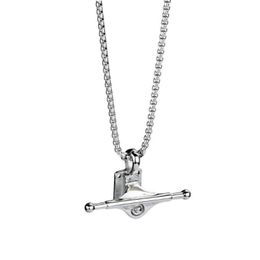 Pendant Necklaces Hip Hop Rock Gold Silver Color Stainless Steel Skateboard Bracket Pendants For Men Rapper Jewelry Drop7903382