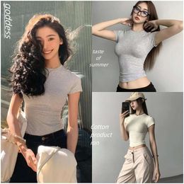 2024 Women's T Shirts SKIMSU Top T-shirt Short Sleeve Stretch Slim Round Neck Base