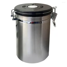 Storage Bottles Coffee Bean Container Sealed Canister Stainless Steel Airtight Kitchen For Grounds