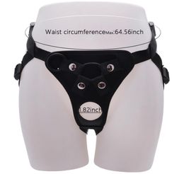 Adjustable Double Hole Strap On Dildo Pants For Lesbian Couple Leather Strapon Harness Adult Game Sex Products Toy For Women Y20042418756